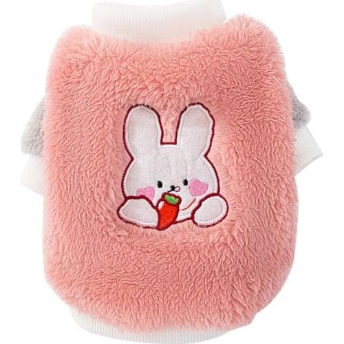 Cute Rabbit Print Winter Vest Chihuahua Overalls Pet Warm Costume Suit For Small Dog Yorkies Puppy Arctic Velvet Coat Ropa Perro