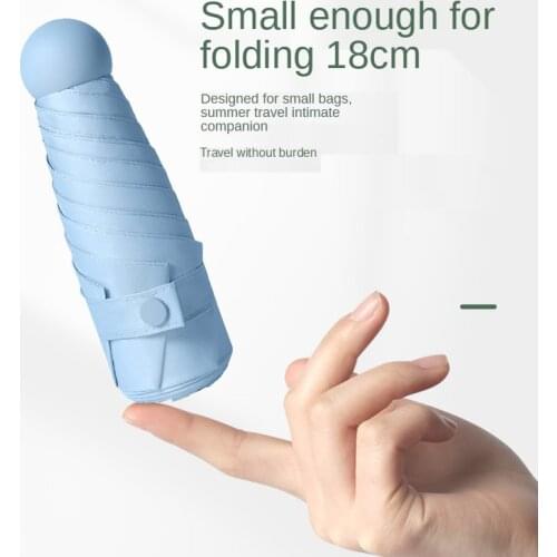 Lovers Sun Umbrella UV Protection Sunshade Umbrella Female Rain or Sunlight Portable Umbrella Mini Five Layer Folding 18cm