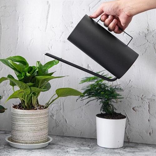1.5L Stainless Steel Long Spout Watering Pot for Garden Flowers Plants Irrigation Tool Black/Silver Garden Watering Can