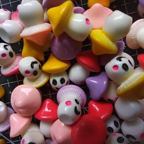 1pcs/lot resin solid smile mushroom cartoon 17mm fairy garden gnome moss terrarium decor crafts bonsai home DIY