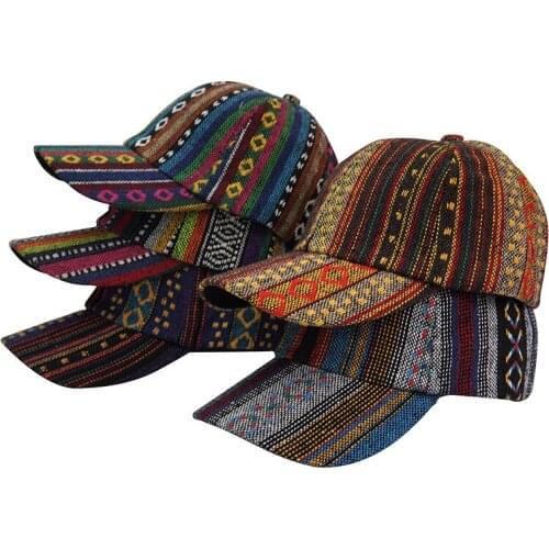 2021 Retro Baseball Cap Boho Style Outdoor Sunscreen Sun Hat Men Women Adjustable Snapback Hat