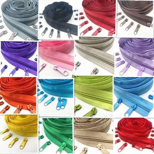 5 Meters 5 # 10zipper pullers (20 Colors) Nylon Coil Zipper for DIY Sewing Clothing Accessories