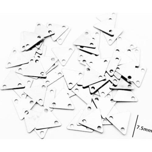 50pcs 2holes Triangle Tag Stainless Steel Connector DIY Necklace Earrings Jewelry Accessories