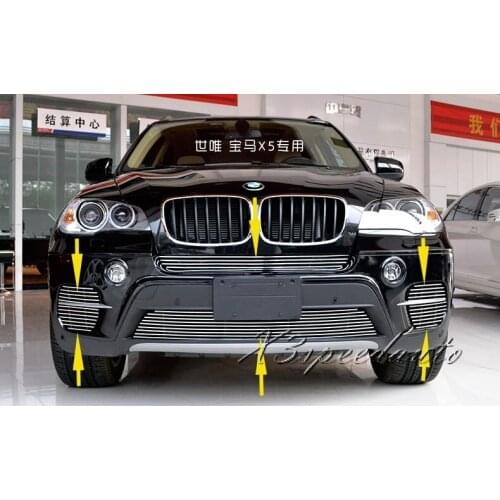 For BMW X5 2011 2012 2013 Grill Grille Front Center Racing Cover High Quality New Aluminum Alloy 6PCS