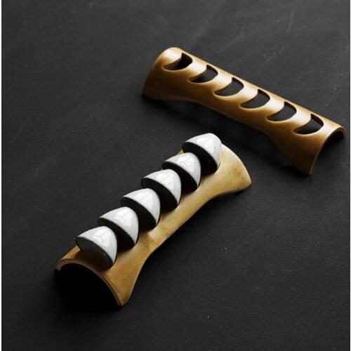 Handmade Bamboo Teacup Set Dry Teacup Drain Rack Single-layer Cup Holder Kung Fu Tea Set Tea Ceremony Spare Parts