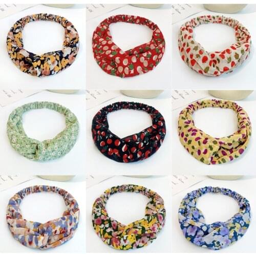 Bohemian Headbands Cross Knot Headdress Elastic Bandanas Sport Head Dress Fashion Summer Turban Head Wrap for Women Girl