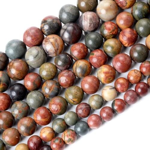 Natural Stone Beads Thread Pine Round Loose Spacer Beads for Jewelry Making Diy Bracelet Charm Accessories 4/6/8/10/12mm