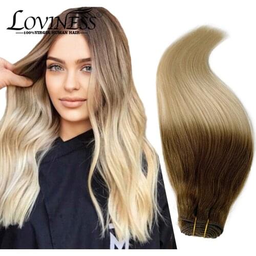 Ombre Human Hair Weave Straight Sew in Hair Weft Human Hair Bundles 2 Tones Brazilian Remy Human Hair Weave Extensions For Women
