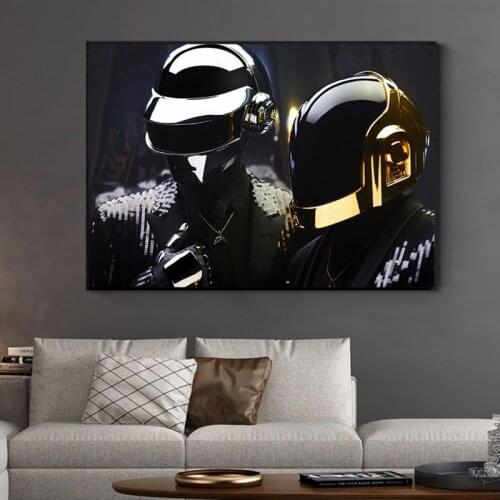 Daft Punk Mask Pop Music Singer On Sale Poster Wall Painting Living Room Abstract Canvas Art Pictures For Home Decor No Frame
