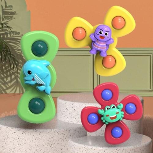 Childrens Sucker Rotary Spinning Gyro Baby Dining Chair Suction Cup Soothing Rattle Baby Playing in Water Bathing Toys Insect G