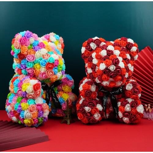 Simulation flower simulation rose bear Valentines day bear gift birthday gift wedding decoration simulation flower doll
