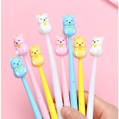 30pcs Korea creative cartoon mouse silicone gel pen, fresh and lovely signature pen, student test stationery fountain pen