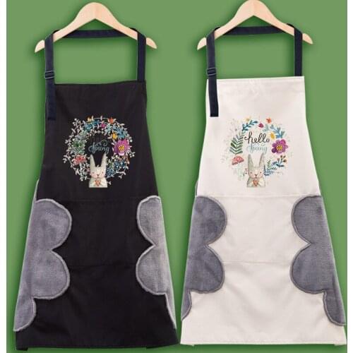 Kitchen Apron Adjustable Women Bib Apron Waterproof Oil-proof Cooking Aprons Suitable for Home Kitchen Garden Even Coffee Shop