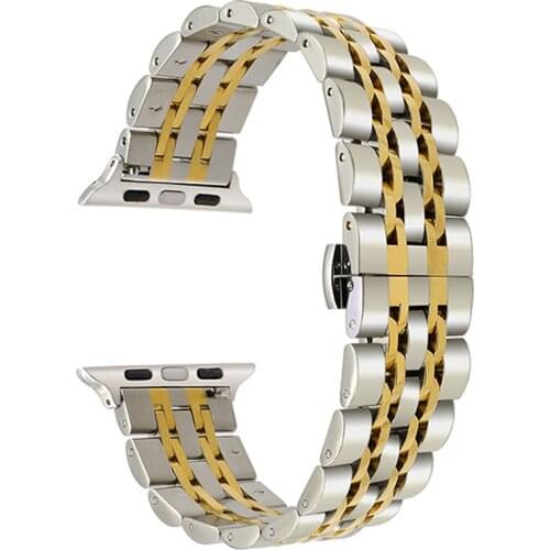 Metal Watch Strap for Apple Watch 5 Band 44mm 42mm 40mm 38mm Watchband for iWatch Series 1 2 3 4 Stainless Steel Links Bracelet