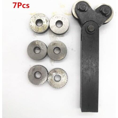 Dual Wheel Knurling Tool Kit 7pcs 0.5mm 1mm 2mm Wheel Linear Pitch Knurl Set Steel Lathe Cutter Wheel Knurling Tool Set