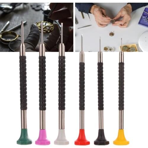 6pcs Metal Accuracy Screwdriver Set Jewelry Watch Repair Replacement Tools Kit Replace Screwdriver Head Quality Jewelry Tool c
