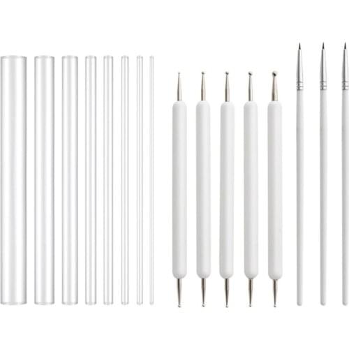 16pcs Mandala Dotting Pen Tools Set for Rock Painting Pottery Clay Modeling Embossing Art Supplies