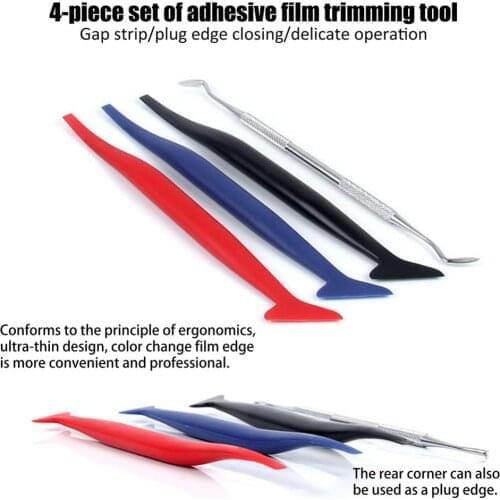 4 Kinds Vinyl Wrap Car Tools Micro Squeegee Set Different Scraper Type for Window Tinting Auto Tool