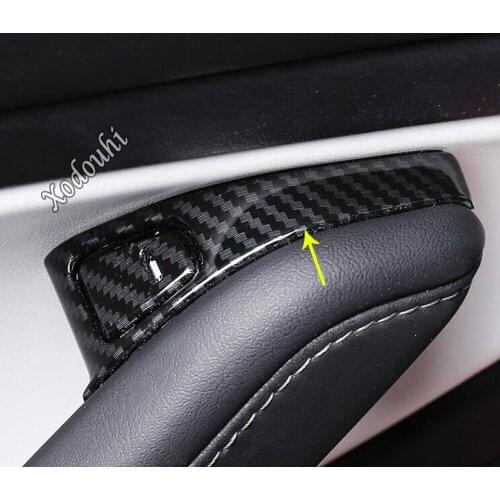 Car Sticker Cover Side Door Mirror Glass Button Hoods Switch Cover Trim Parts 8pcs For Tesla Model 3 Model3 2018 2019 2020
