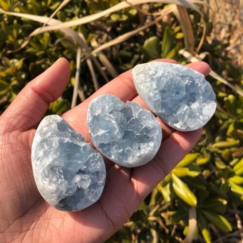 Natural Blue Celestite Geode Cluster Specimen Ornament Home Decoration Crystal Healing Stone Gift