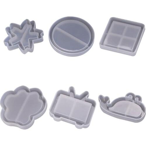 New Quicksand Mold Snowflake Round Square Model DIY Handmade Pendant Jewelry Making Silicone Molds Crystal Epoxy Mould