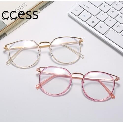 2021 New Fashion Round Myopia Glasses Women Men Vintage Metal Nearsighted Glasses Optical Prescription Diopter -1.0~-6.0