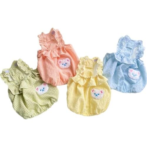 Korea Style Dog Clothes Short Dog Skirt Vest Summer Cat Chihuahua Yorkshire Puppy Clothing Pomeranian Poodle Bichon Costume