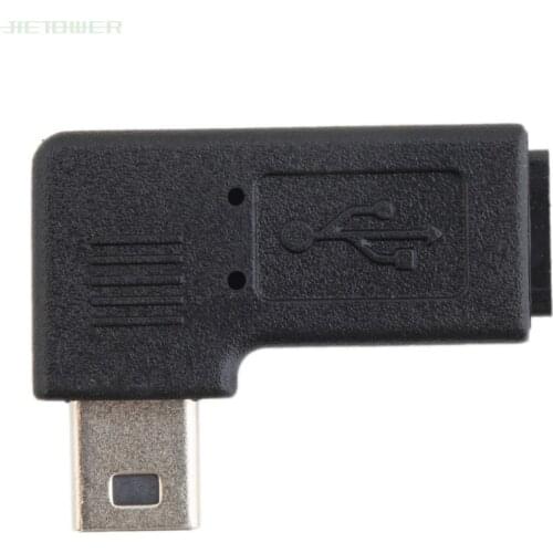 Wholesale USB Micro 5Pin Female to Mini 5Pin Male 90 Degree Angle right Adapter Converter Terminals dropshipping 300cs/lot