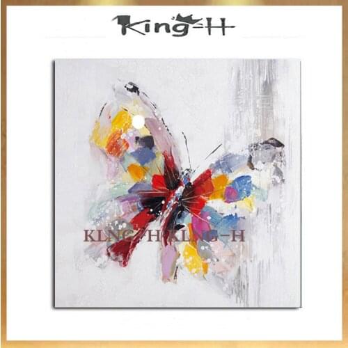Pintura al óleo de mariposa Adorable abstracta hecha a mano sobre lienzo pinturas de animales pintadas a mano para la decoración