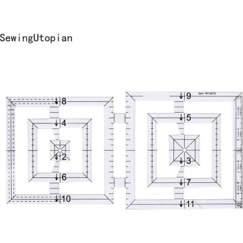 Transparent Quilting Sewing Double Square Acrylic Patchwork Ruler Tools Modeling DIY Manual Drawing Rulers