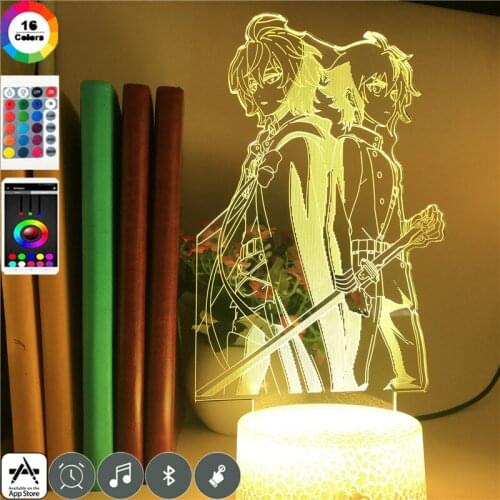 Blank Acrylic Night Light LED CODE GEASS Lelouch of the Rebellion 3D Neon Desk Lamp Fans Kids Manga Gift Gaming Room Decoration