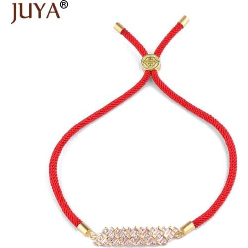 Luxury Zircon Crystal Long Pendant Bracelets Bangles Women Fashion Summer Popular Adjustable Red Rope Bracelet Pulseira pulseras