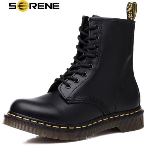 SERENE Brand 2019 New Men PU Leather Boot Mens Desert Military Shoes Safety Ankle Motocycle Boots Casual Footwear