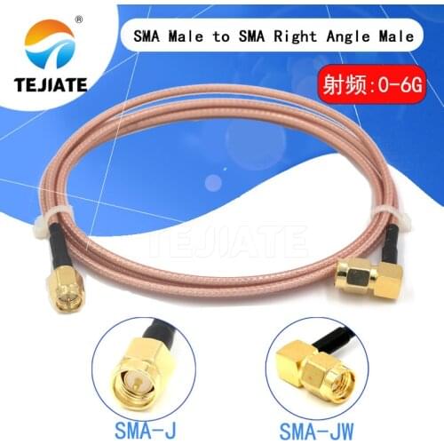SMA Male to SMA Right Angle Male Plug Jumper Pigtail Cable RG316