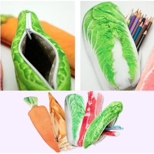 Cute Pencil Case Multicolor Simulations Vegetables Pen Bag High Capacity For Girls Gift School Office Supplies Stationery