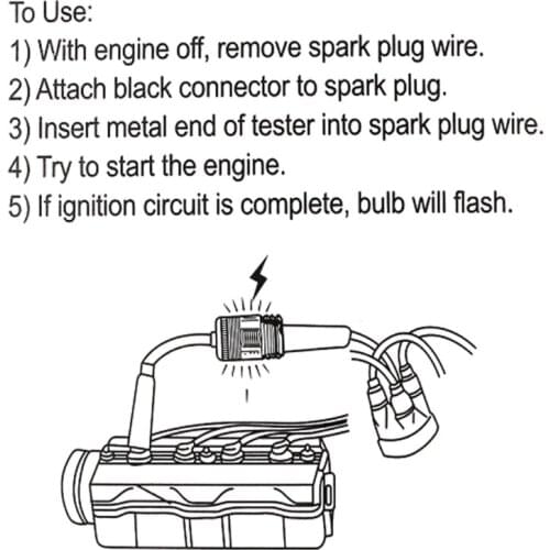 Car Spark Plug Tester Engine Ignition Tester Straight Boot Ignition Tester for Engine Automotive Lawn Mower G5AD