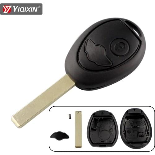 YIQIXIN Key Shell Fob For BMW Mini Cooper S R50 R53 Rover 75 For BMW Remote Car Key Case Cover 2 Button Uncut Blade Replacement