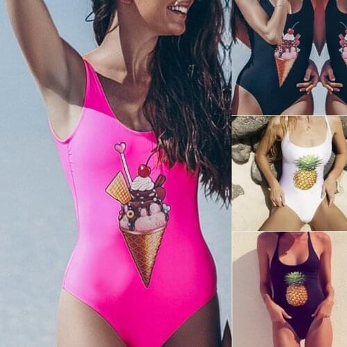 Sexy Print One Piece 2021 Girls Swimsuit Print Swimwear Push Up Women Backless Monokini Beach Wear Swim Beach Pool Bathing Suit