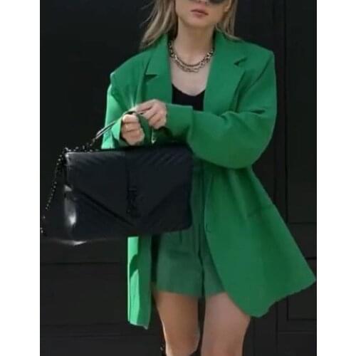 Women Autumn And Winter Tailored Coat Fashion Street Casual Long Sleeve Plaid Suit Coat Блейзер Женский Tweed Blazer