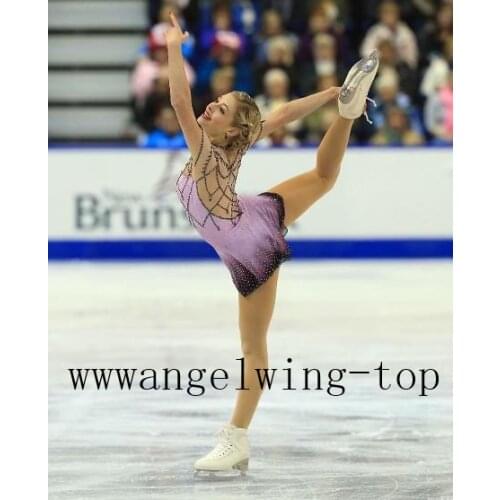 Girls Ice Skating Dresses Custom Figure Ice Skating Dress Women Competition Skating Dresses Free Shipping J84