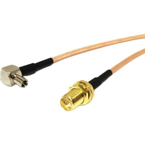 1pcs RG316 Coaxial Cable RP SMA Female Jack To TS9 male Right Angle Pigtail 15CM 6inch 3G Antenna Extension Cable