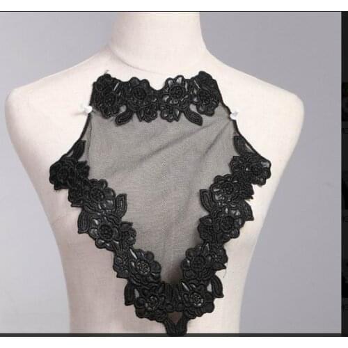 1 PCS Embroidery Collar Venise Lace Flowers Neckline Applique Trim, lace fabric sewing supplies