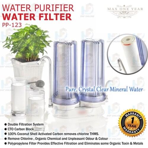 10 inch double stage Desktop Water Purifier household kitchen Water Purifier 2-point tap water purifier prefilter