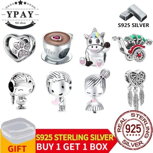100% 925 Sterling Silver Beads Charms Hearts Rose Flowers Charms Fit Original Pandora Bracelet Women Jewelry DIY Gift