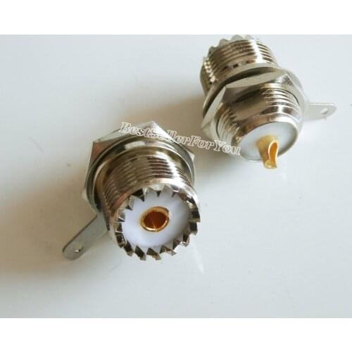 10X UHF female jack SO239 bulkhead deck clip solder cup Panel Mount RF connector