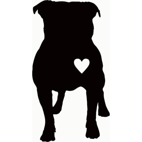 14*7.6cm Cute Pitbull Heart Puppy Car Sticker For Truck Window Bumper Auto Door Laptop Kayak Vinyl Decal 13 Colors