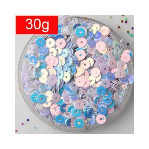 30g 4mm Gold Brilliant Color Sequins Multi-colored Round Paillette DIY Accessories High Quality White