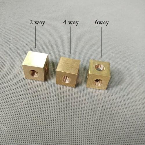 4pcs/lot 2 way/4 way/6way connector square box connector with M10 brass connector adapter lighting hardware tube connection