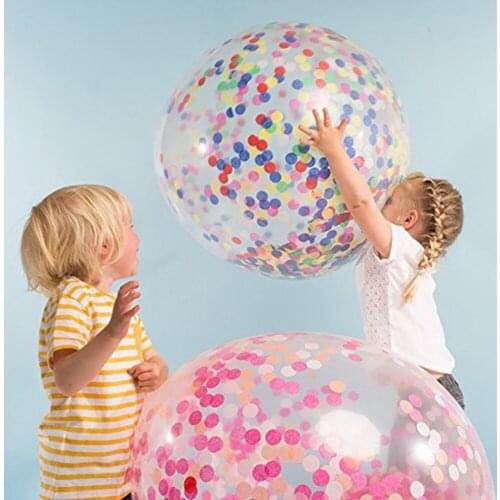 5pcs 36inch Large Confetti Balloon Multicolor Latex Balloons Birthday Party Romantic Wedding Decoration Party Supplies