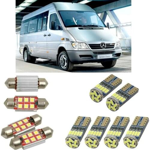 Interior led Car lights For mercedes sprinter classic 3,5-t box 909 4,6-t bus 909 bulbs for cars License Plate Light 6pc